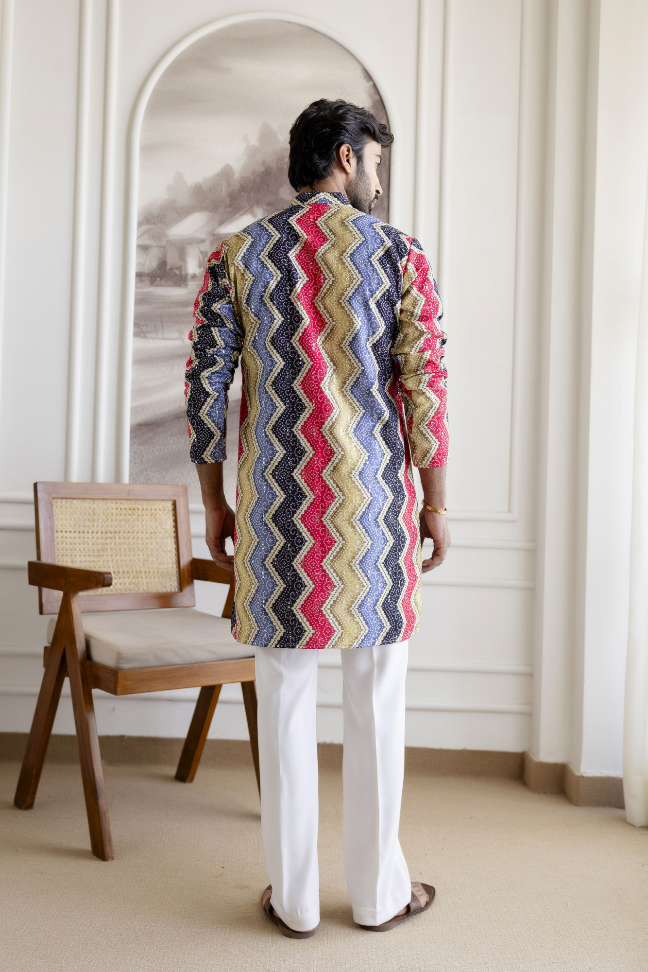Zic Zac Striped Multicolor Kurta