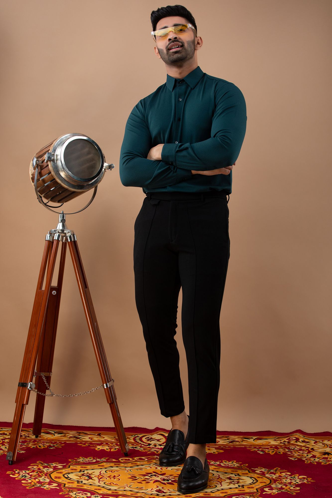 Slim Fit Shirt In Bottle Green