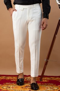 Tapered Fit Pants In White