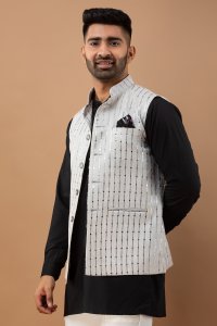 Silver Sequin Half Jacket