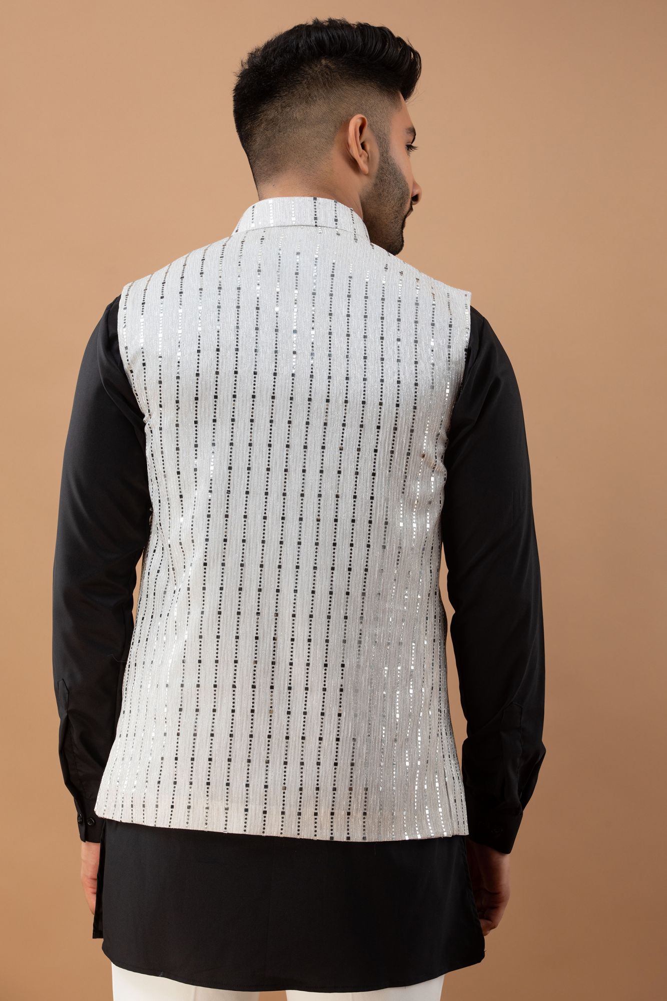 Silver Sequin Half Jacket