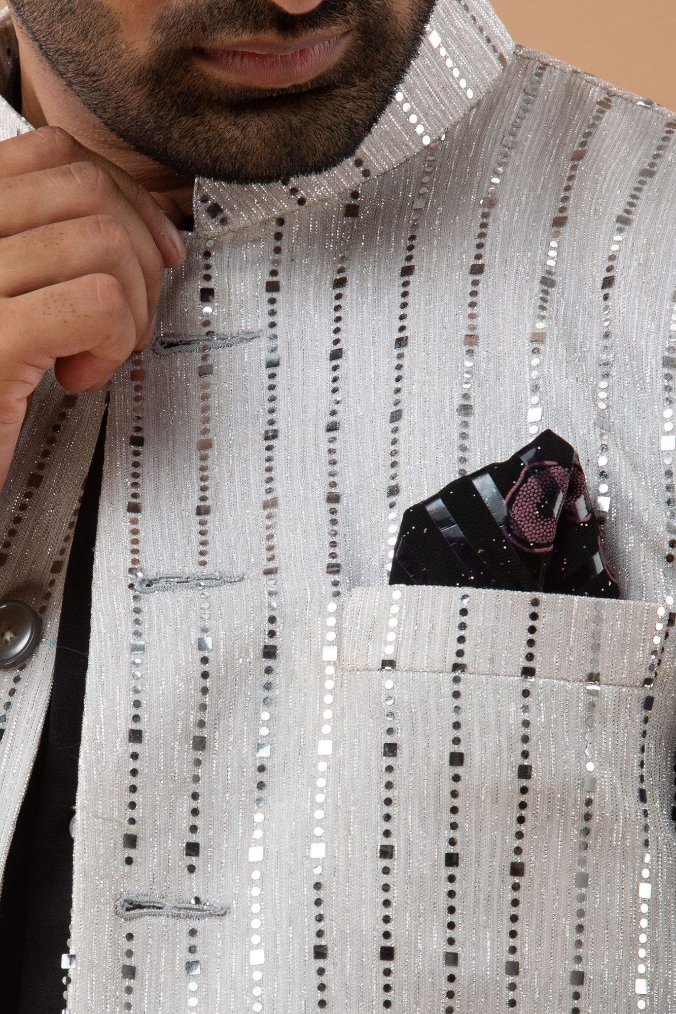 Silver Sequin Half Jacket