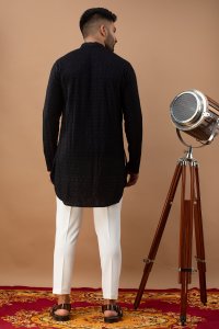Black Embroidered Kurta