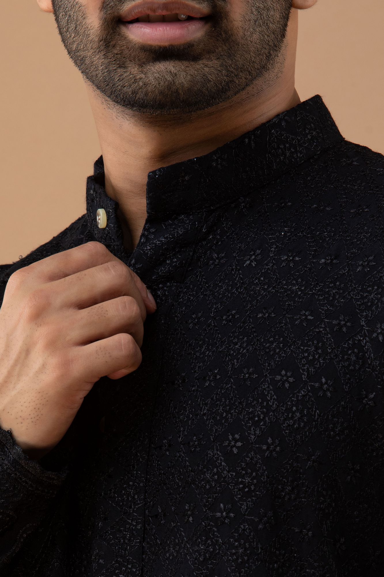 Black Embroidered Kurta