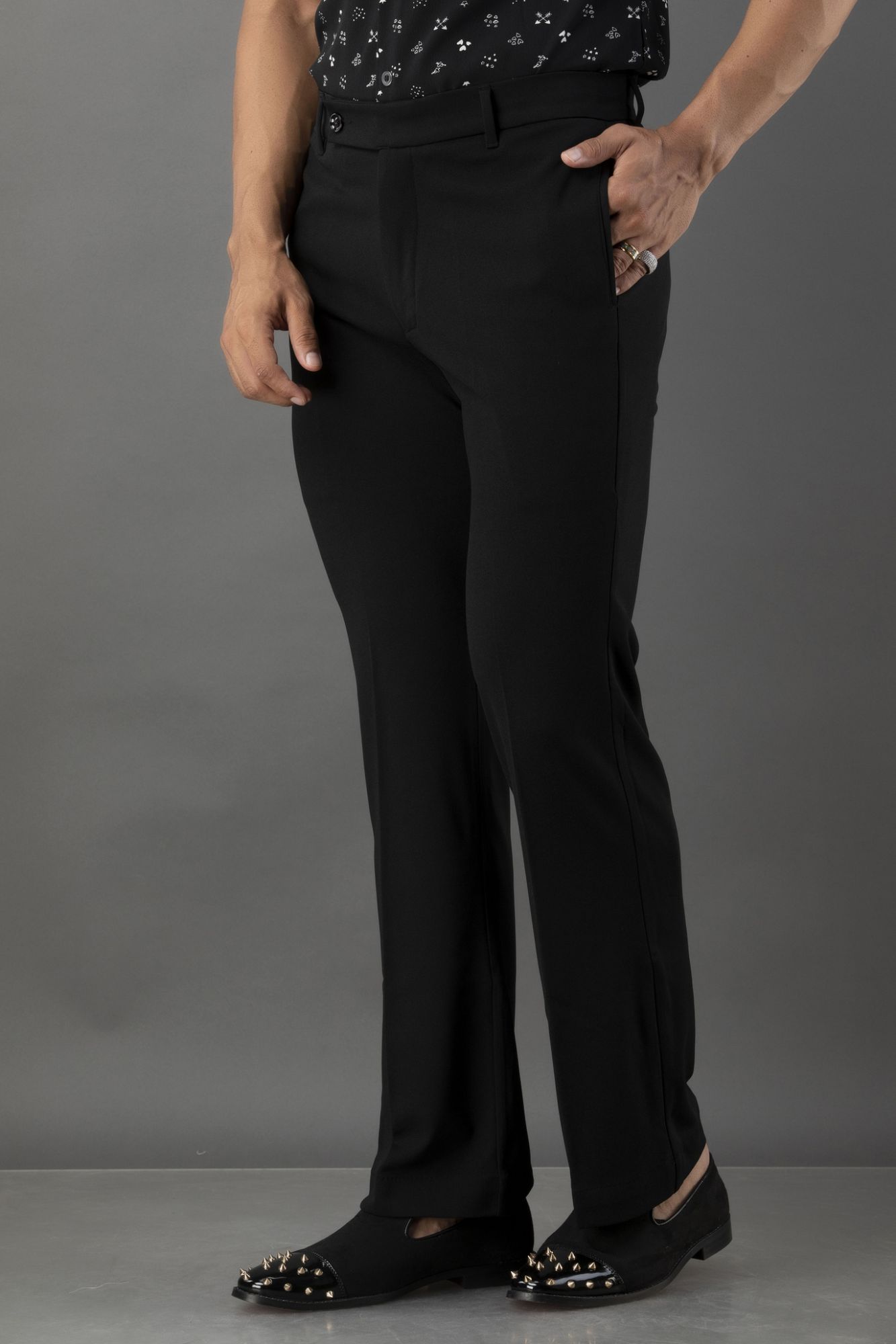 Bootcut Pants In Black - Main Image