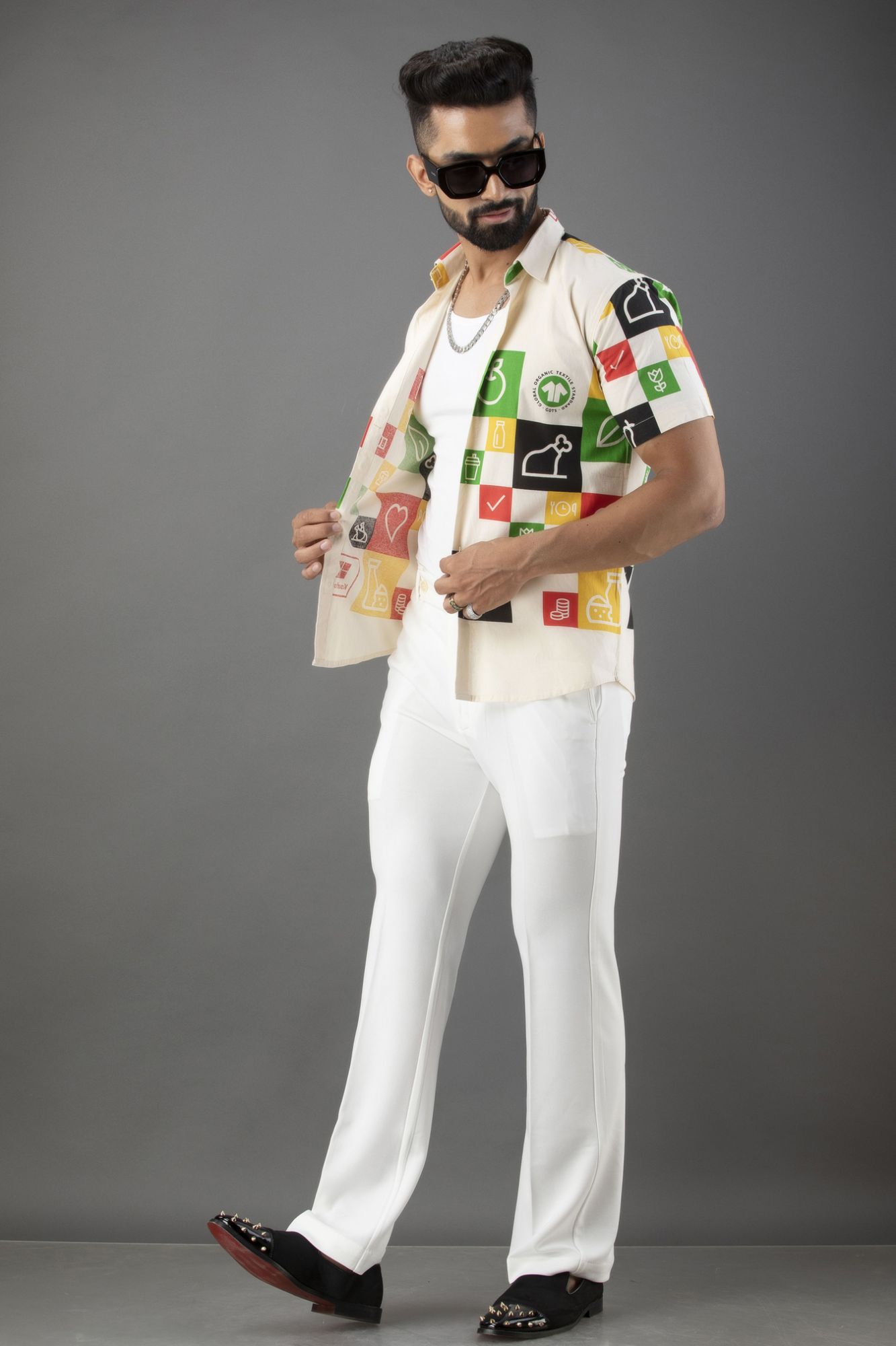 Bell Bottom Pants In White