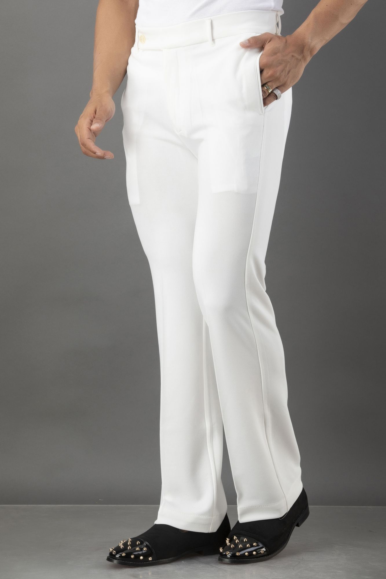 Bell Bottom Pants In White