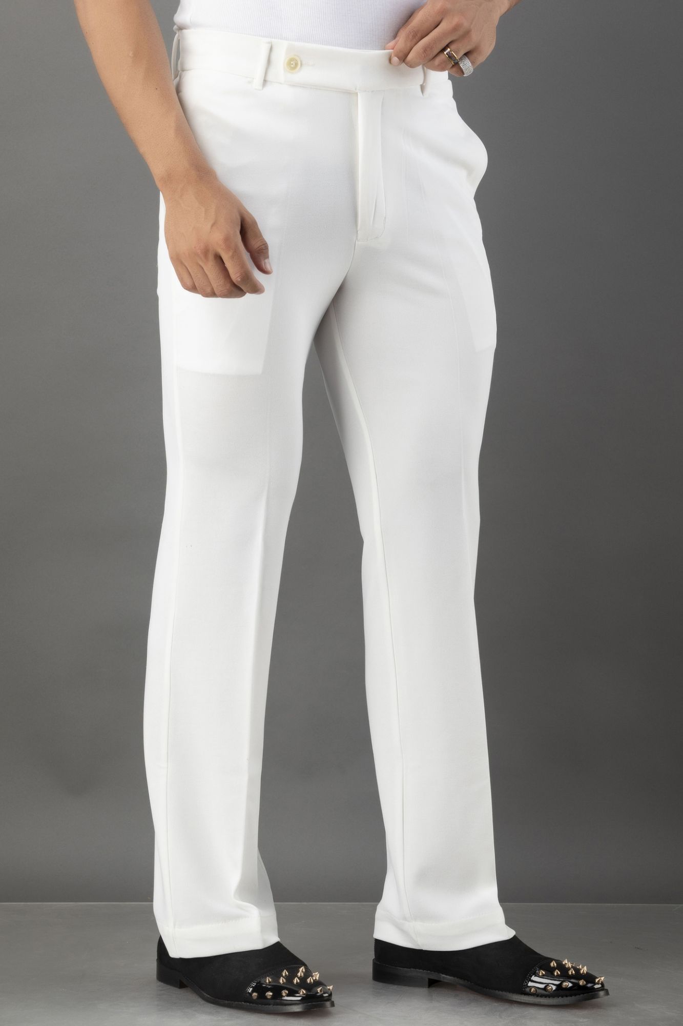 Bell Bottom Pants In White
