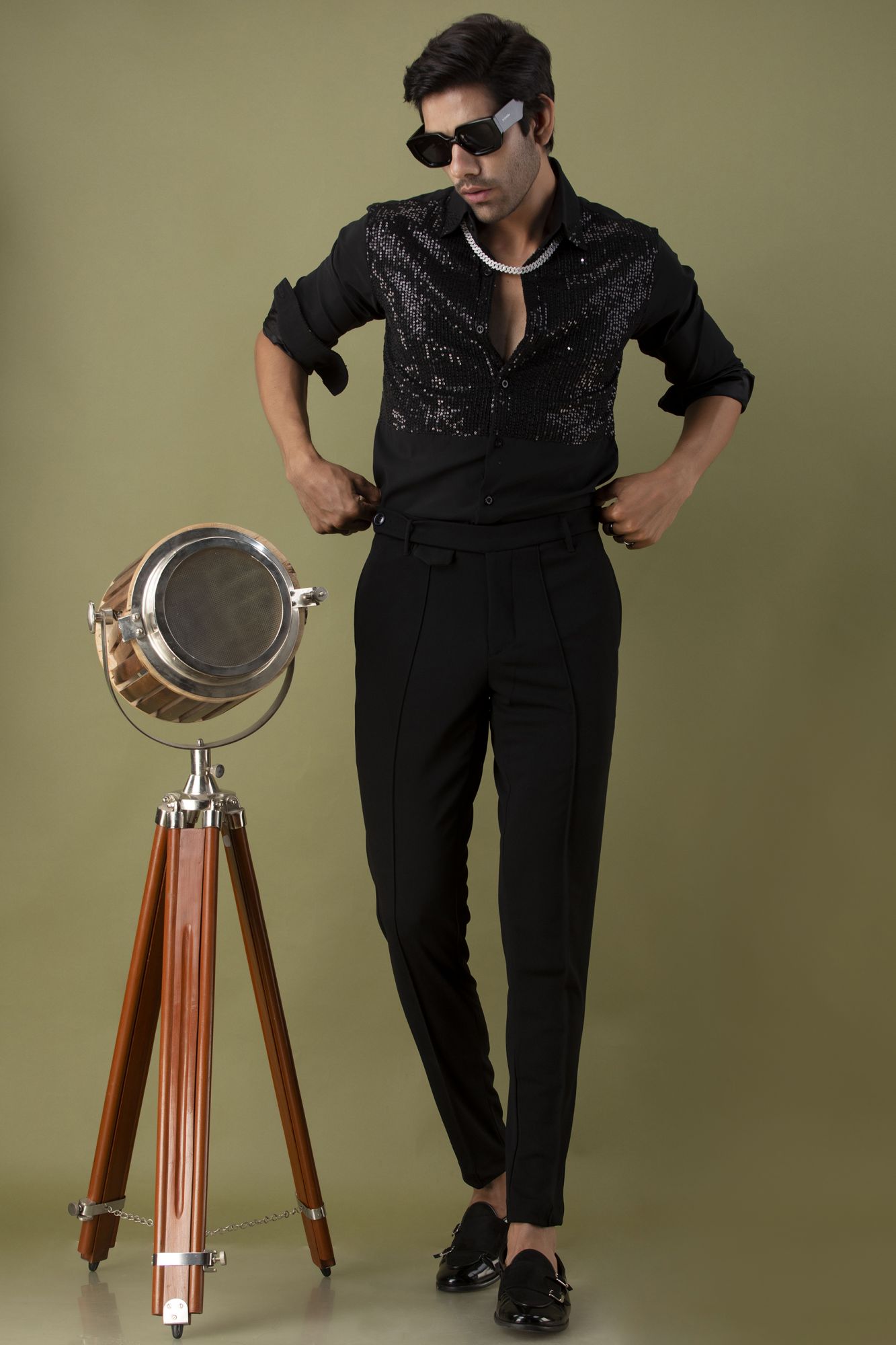 Black Sequin Shirt