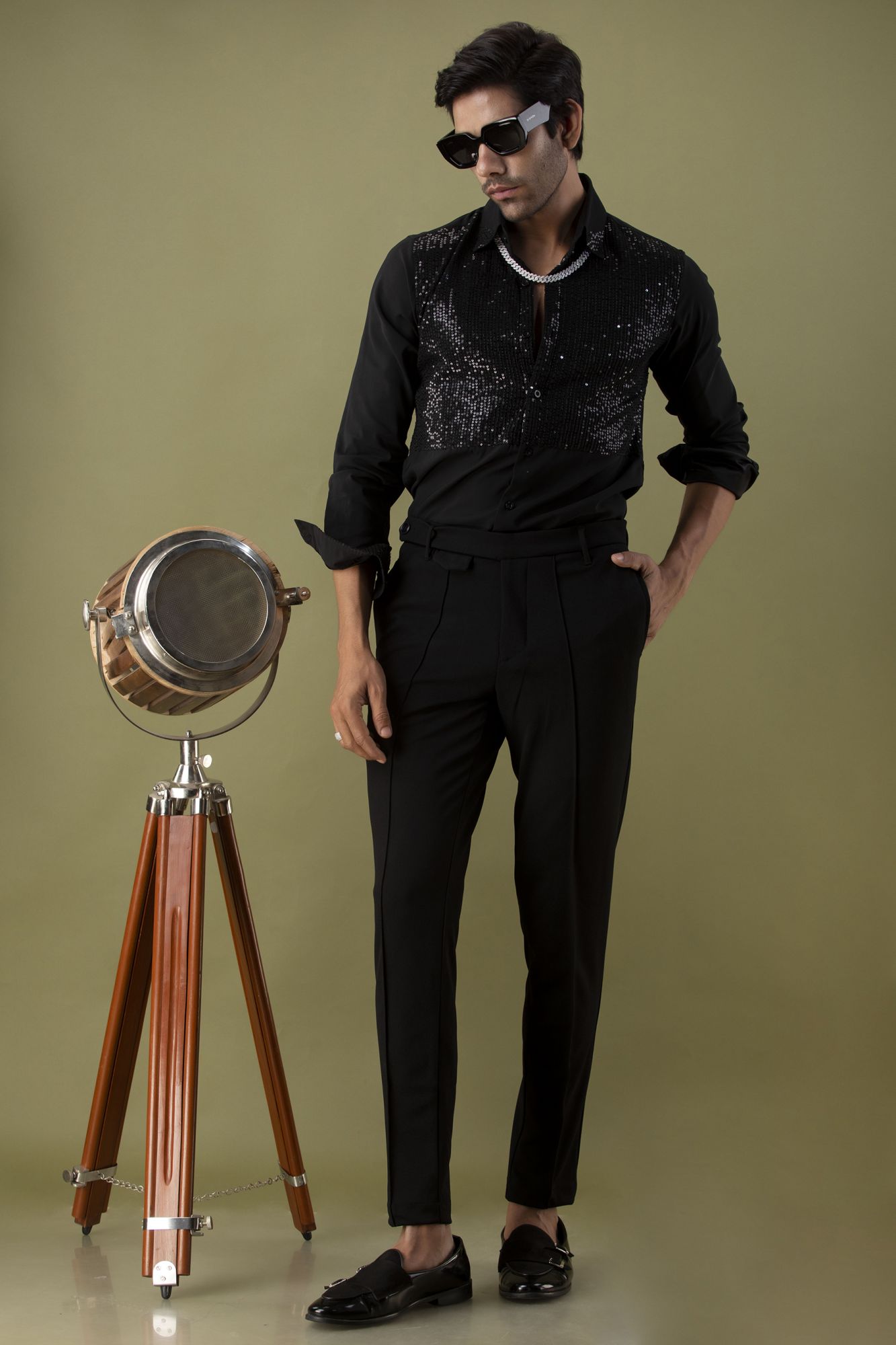 Black Sequin Shirt
