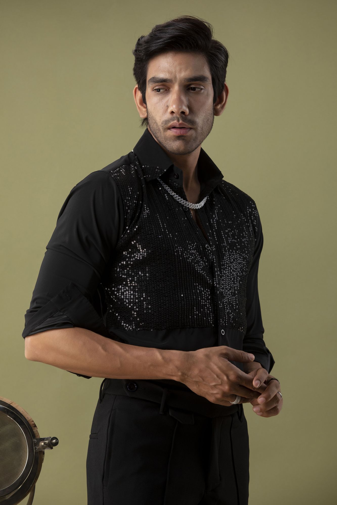 Black Sequin Shirt