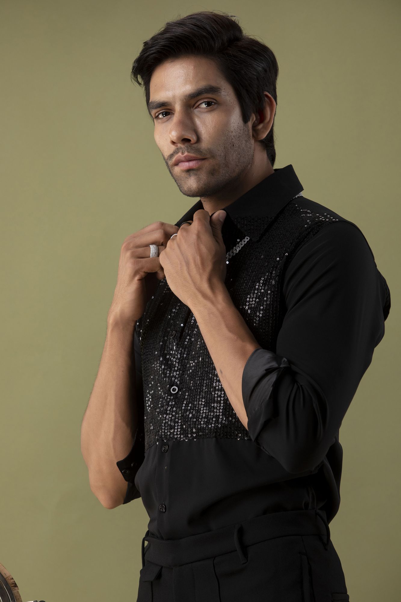 Black Sequin Shirt