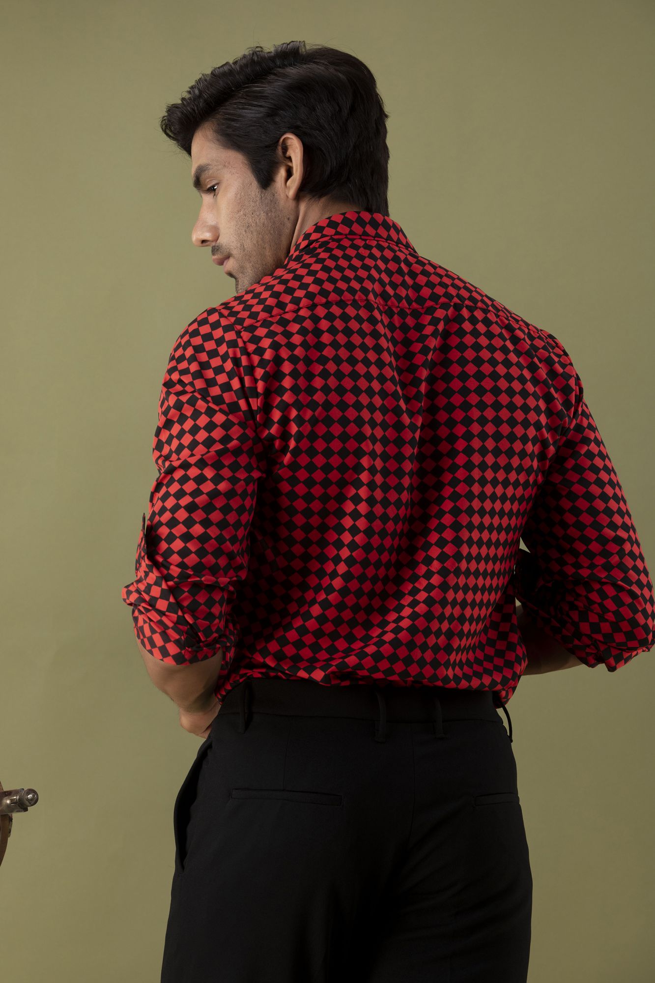 Red Chess Print Shirt