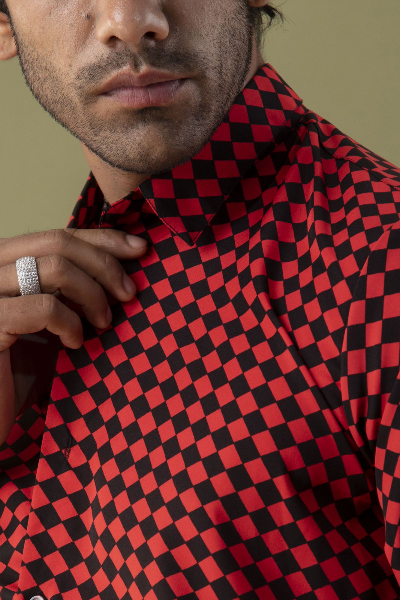Red Chess Print Shirt