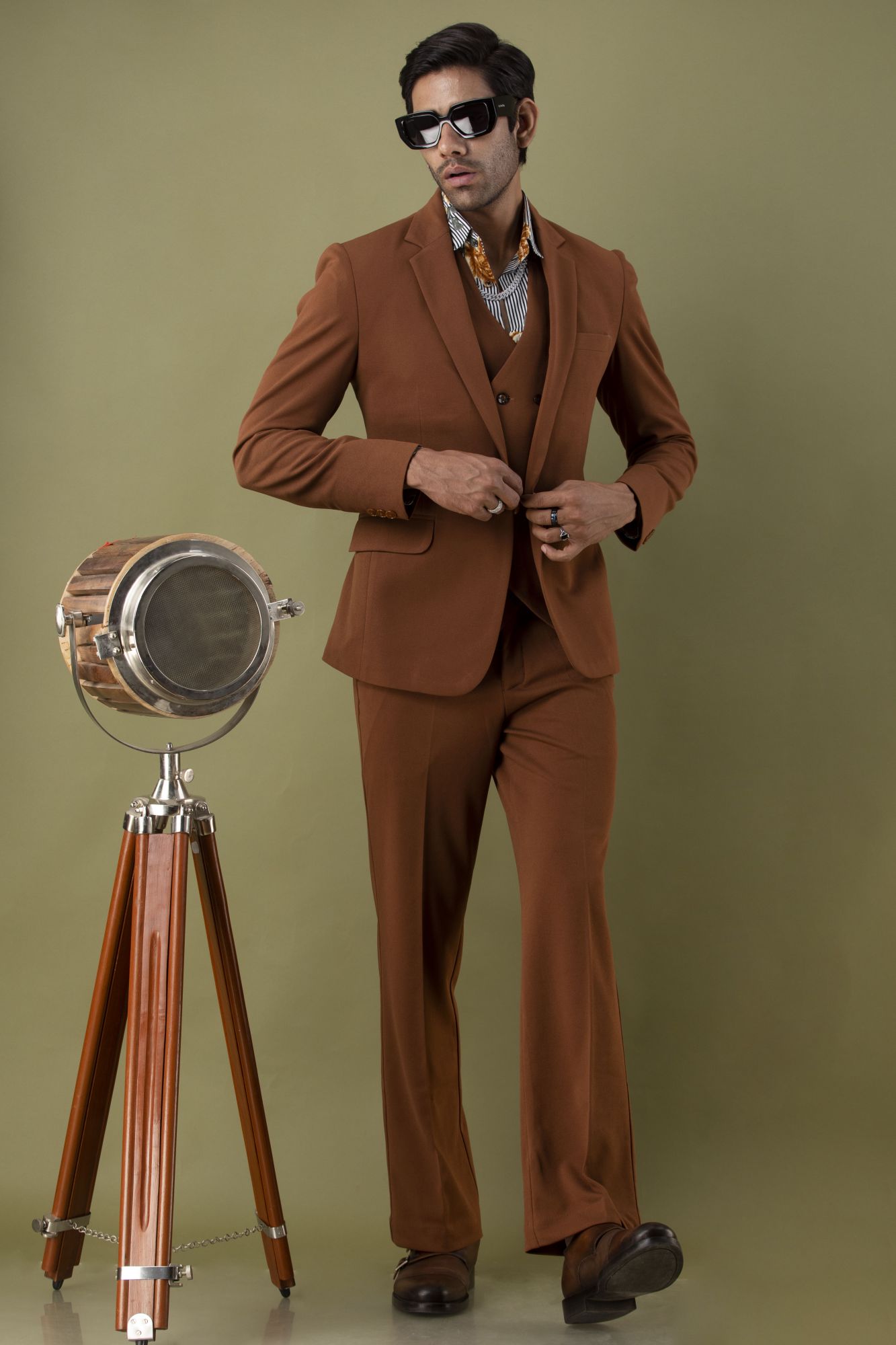 Bell Bottom Pant In Brown
