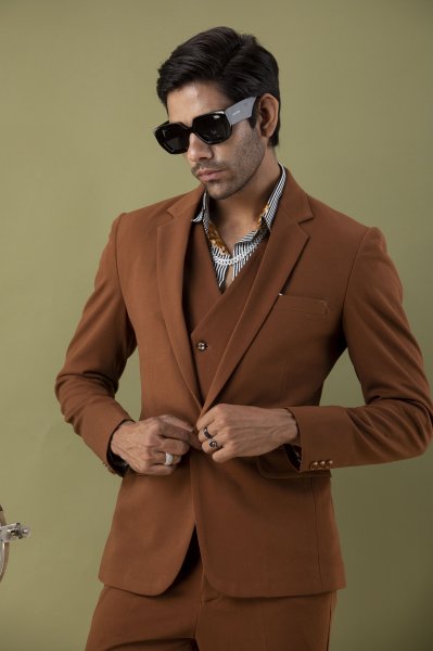 Brown Tuxedo Blazer