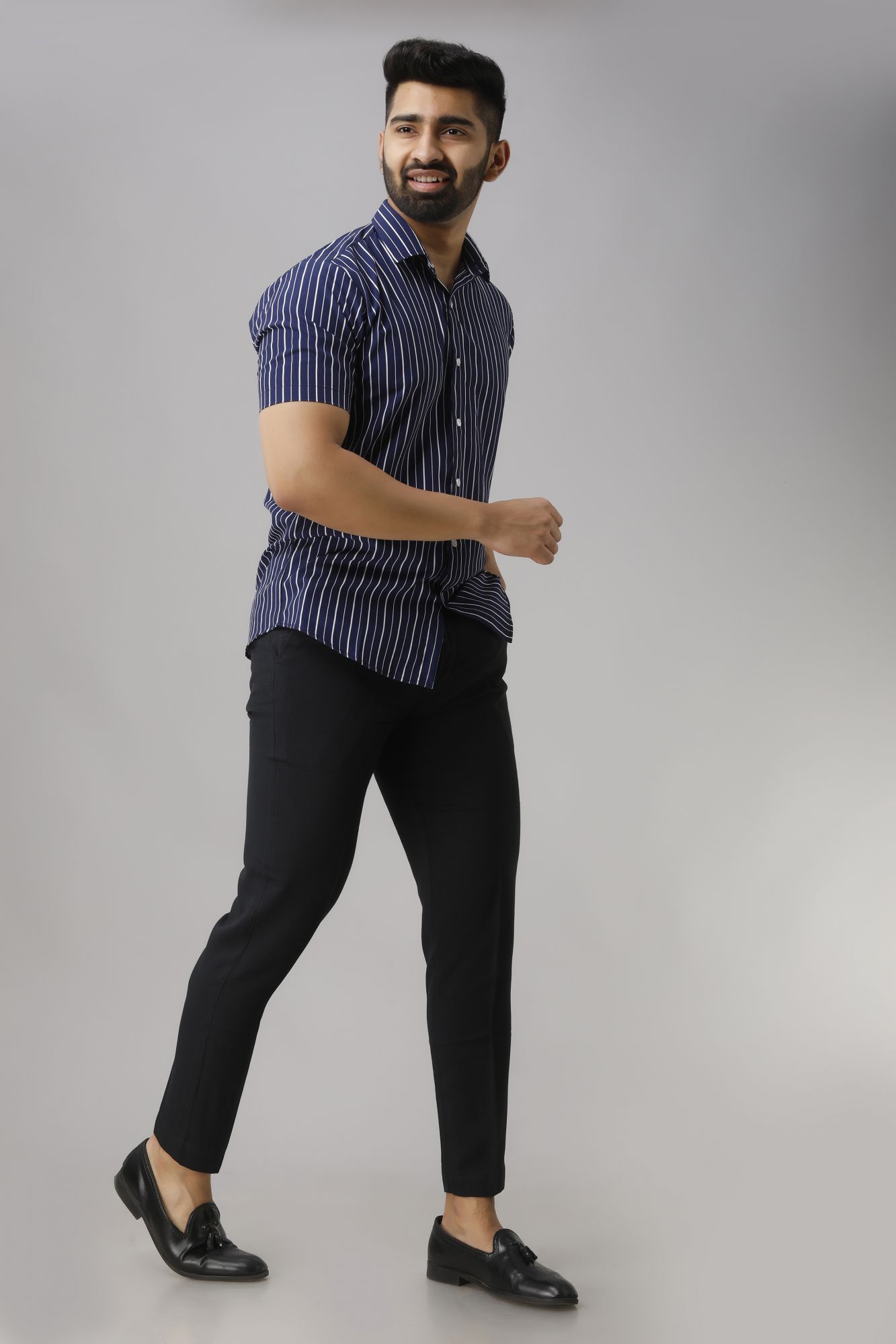 Mens Flowing Striped Shirt