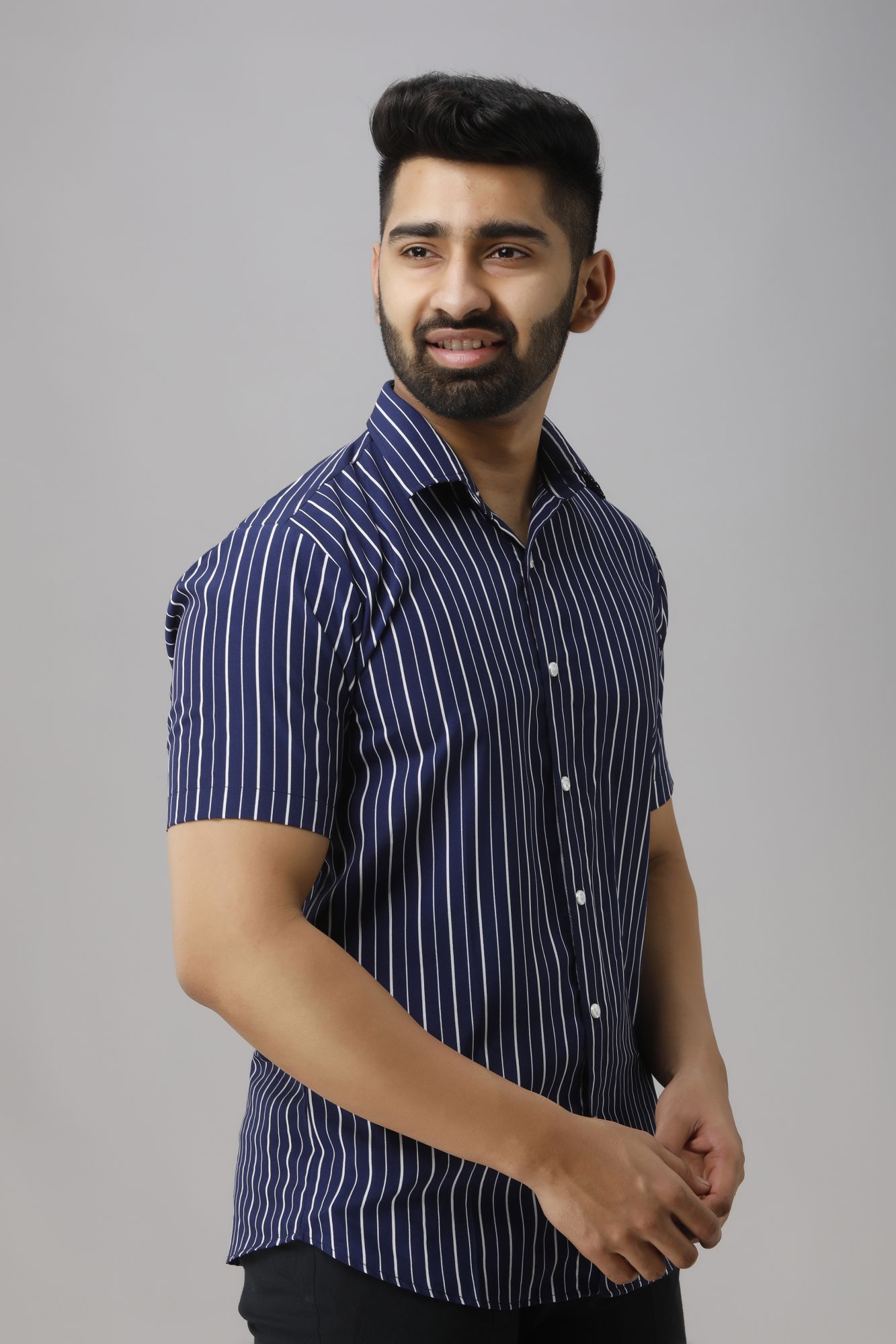 Mens Flowing Striped Shirt