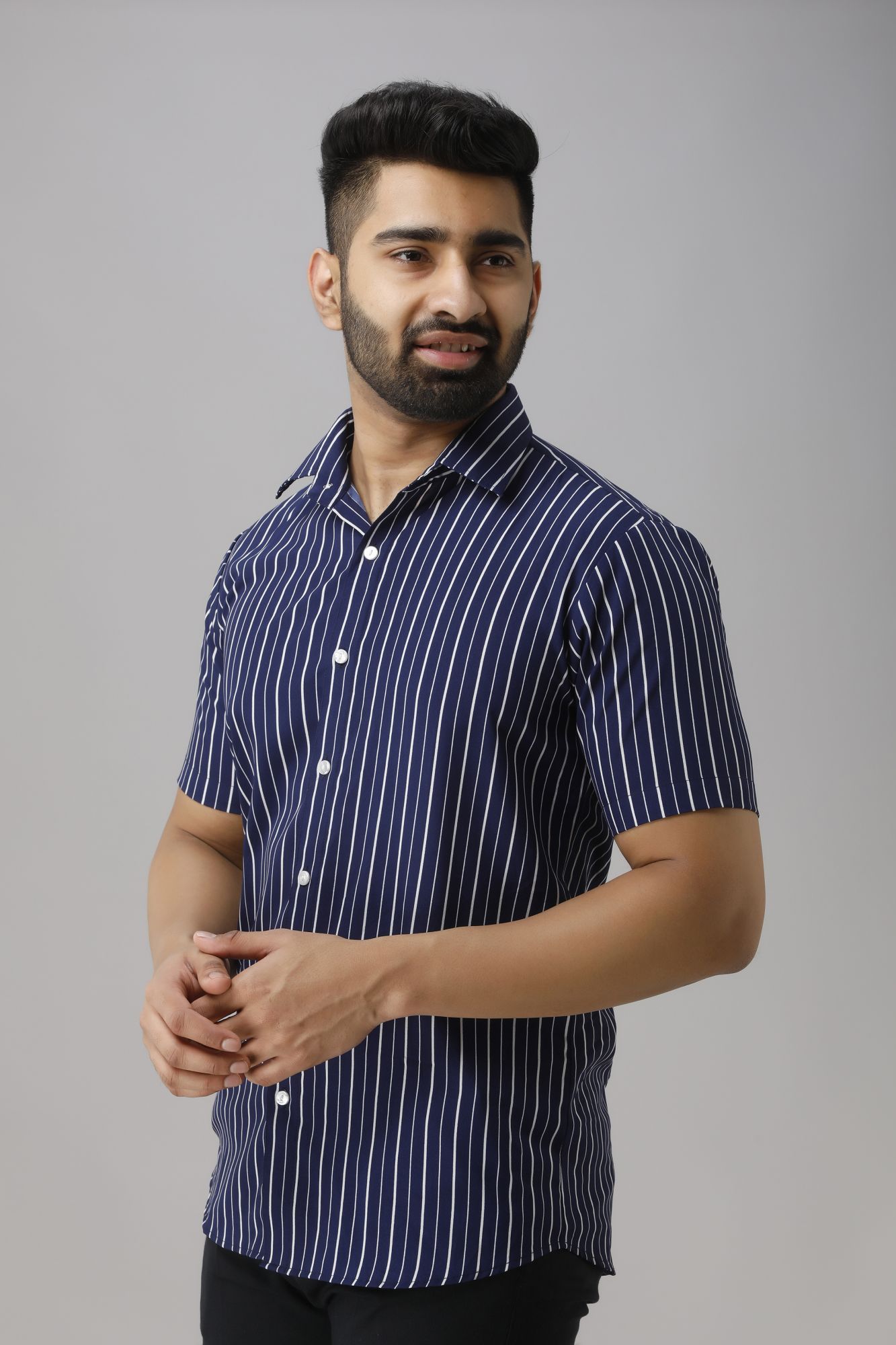 Mens Flowing Striped Shirt