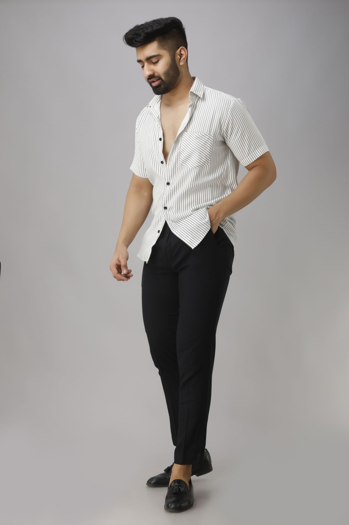 Mens Striped Casual Shirt