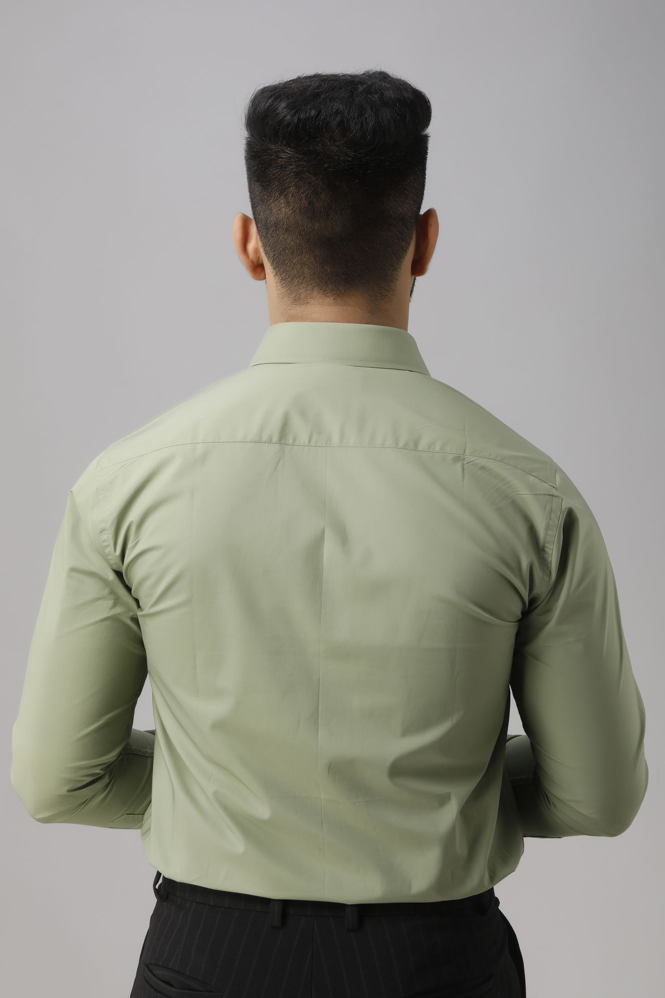 Mens Off-green Slim Fit Shirt