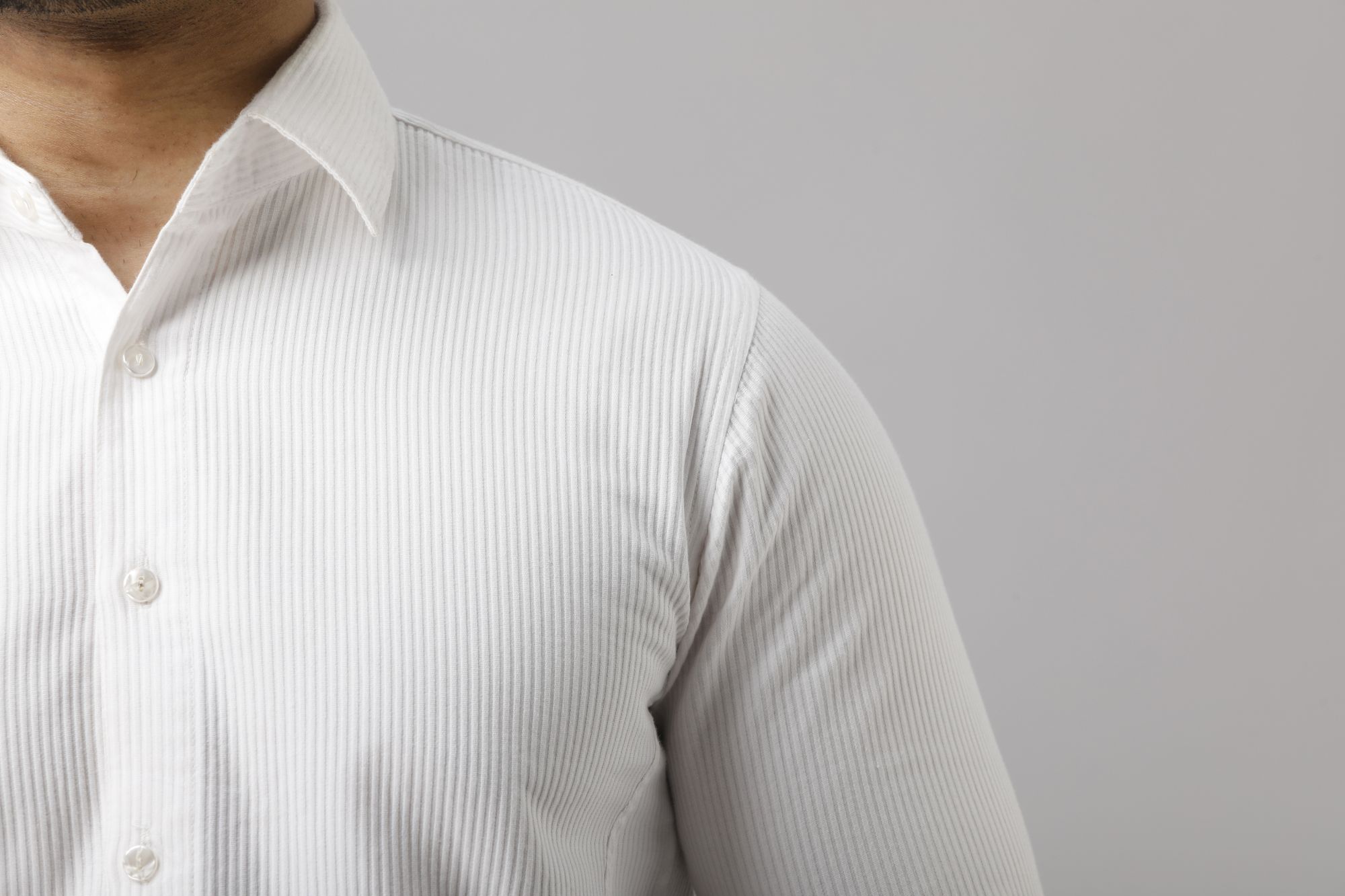 Mens Textured Formal Shirt in White