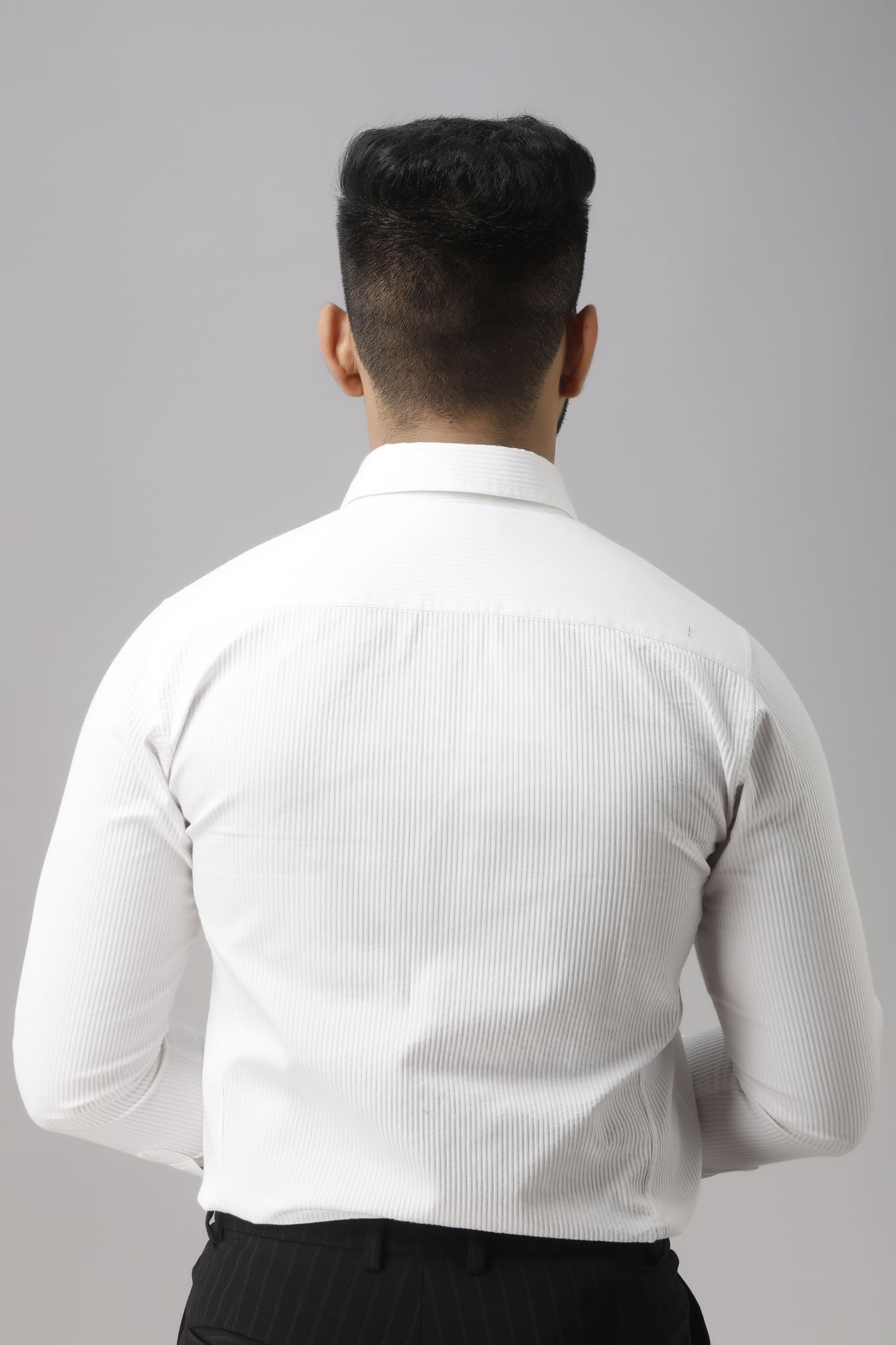 Mens Textured Formal Shirt in White