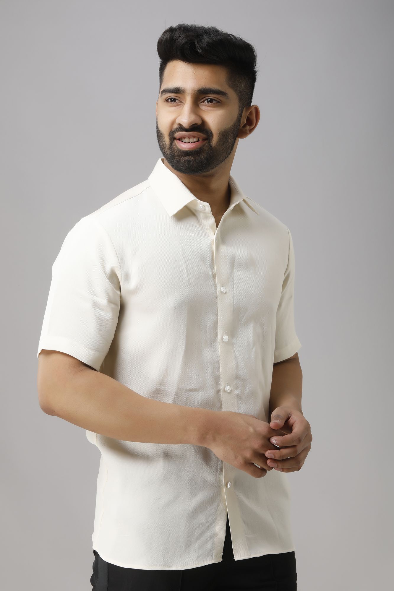 Mens Off-White Flowing Casual Shirt