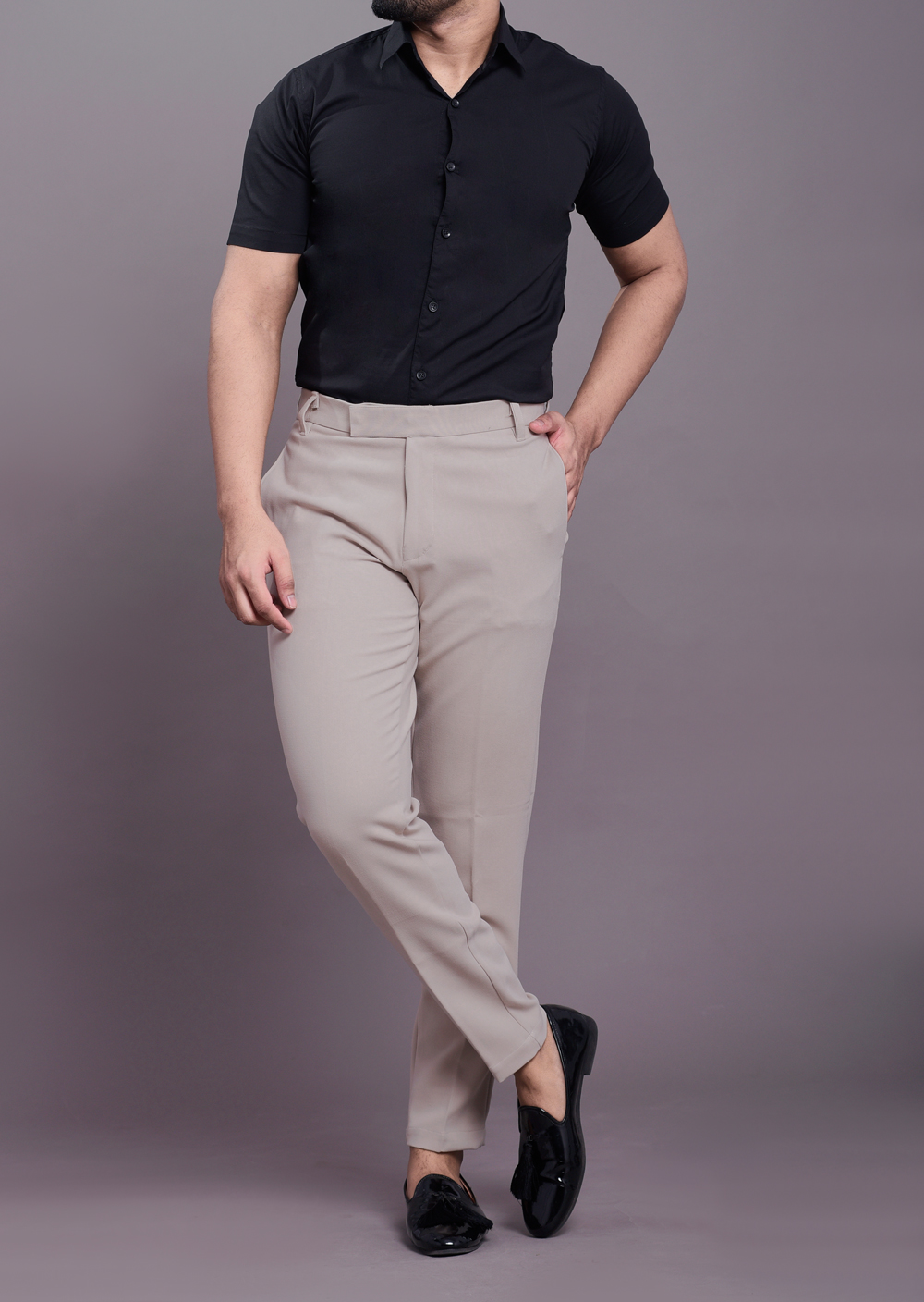 Mens Formal slim fit shirt in black