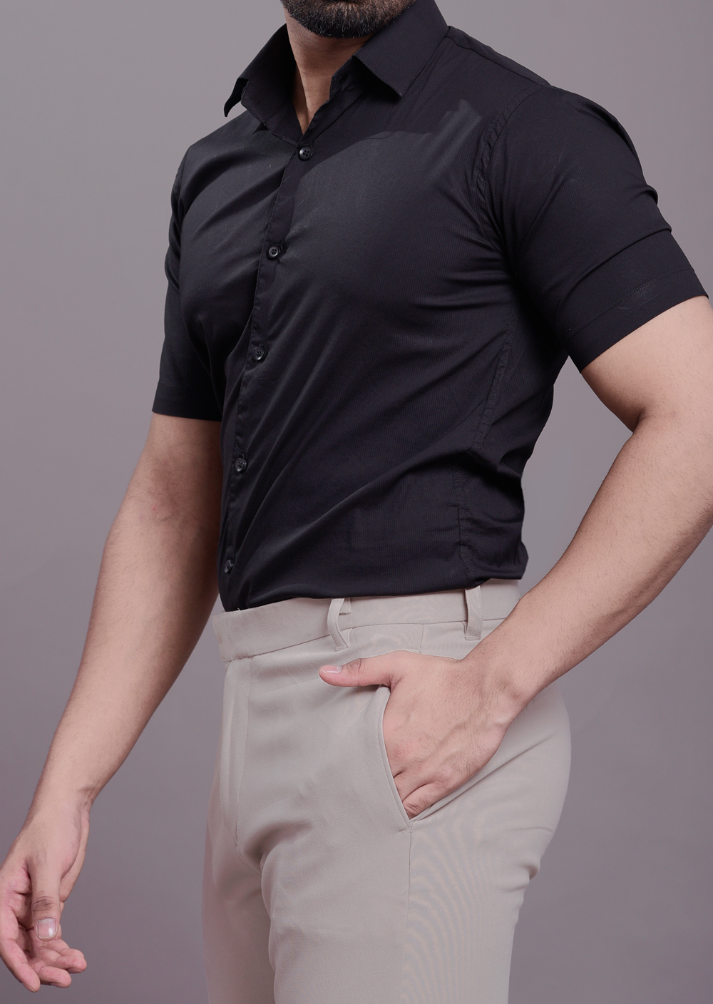 Mens Formal slim fit shirt in black