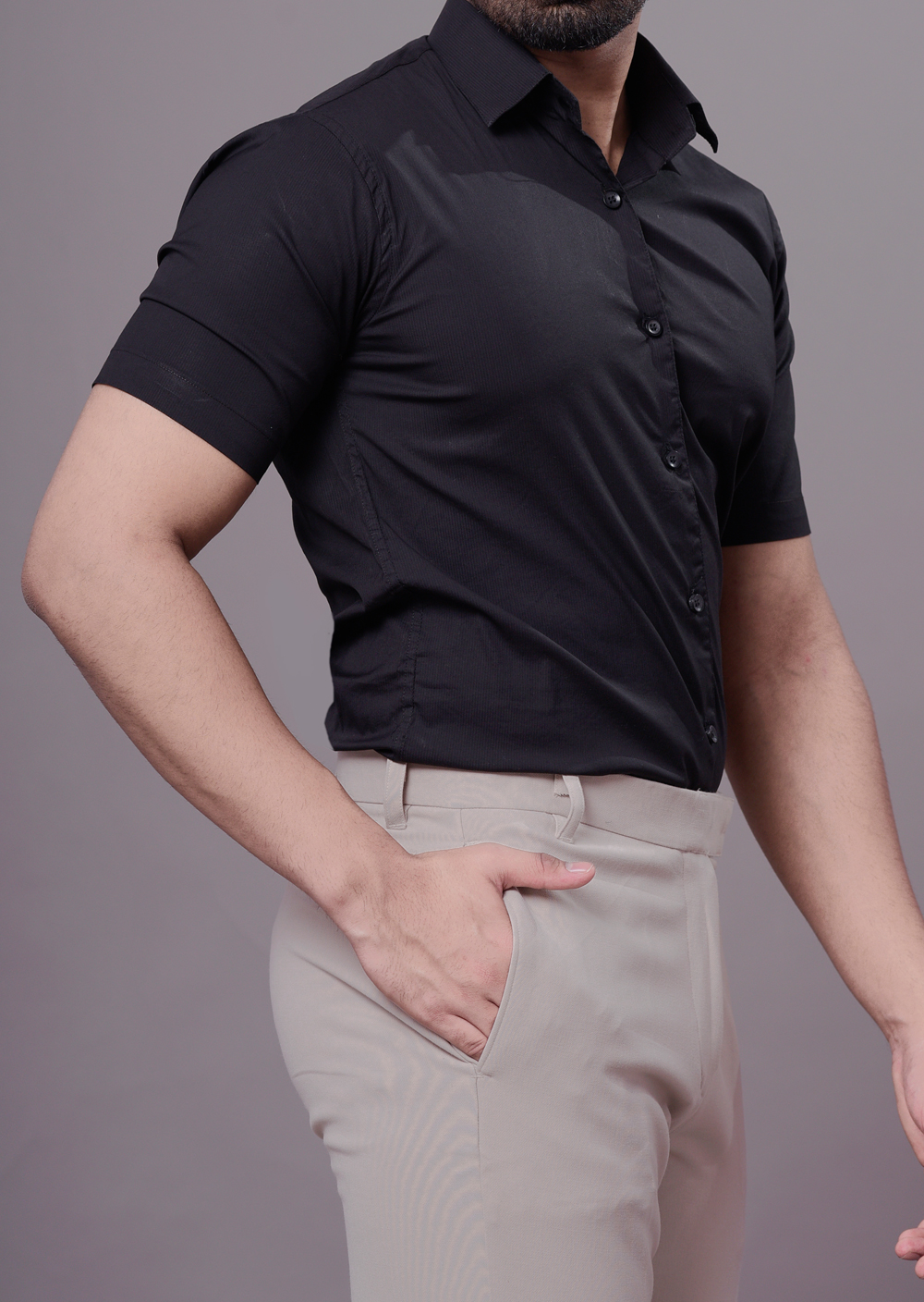 Mens Formal slim fit shirt in black