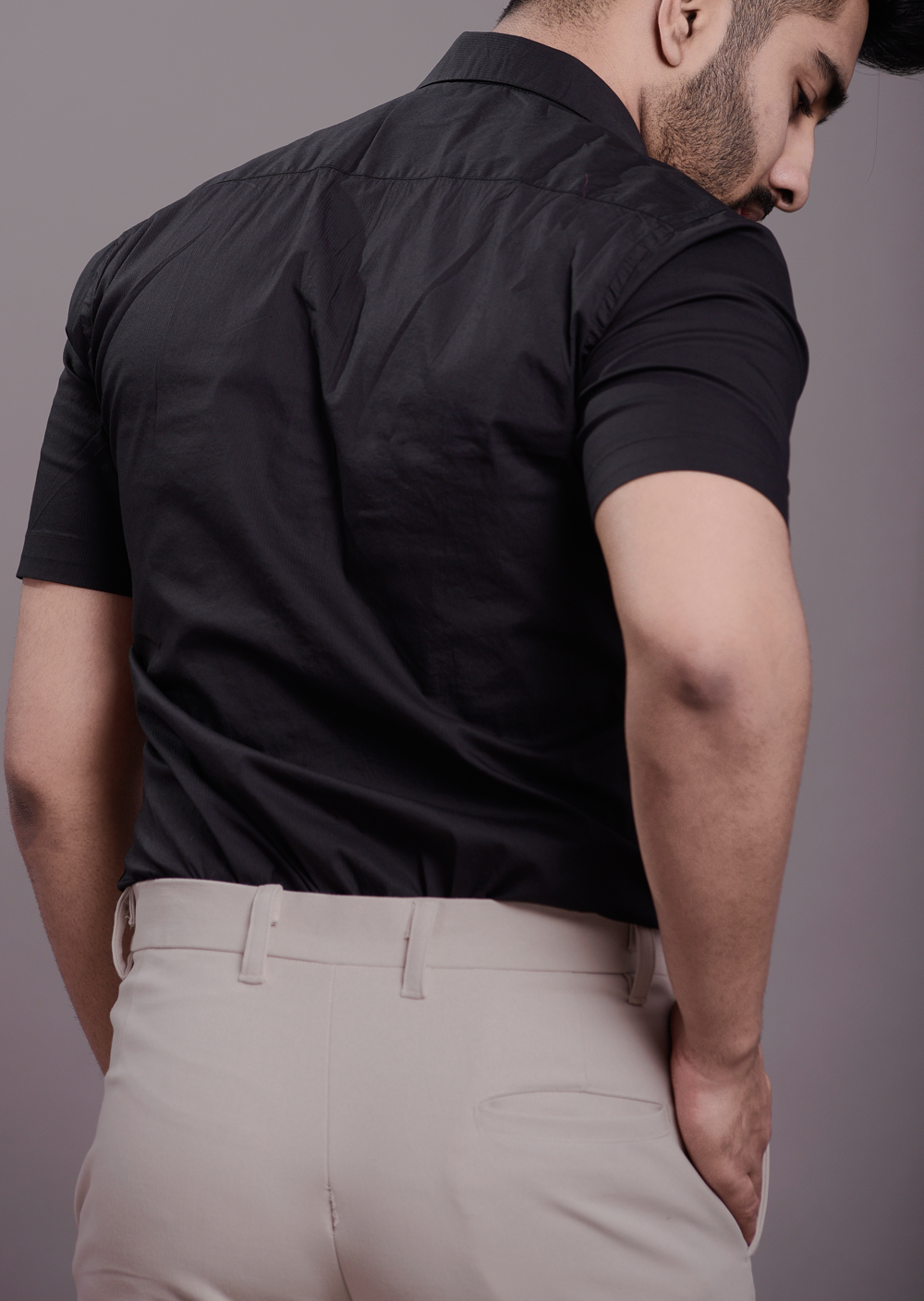 Mens Formal slim fit shirt in black