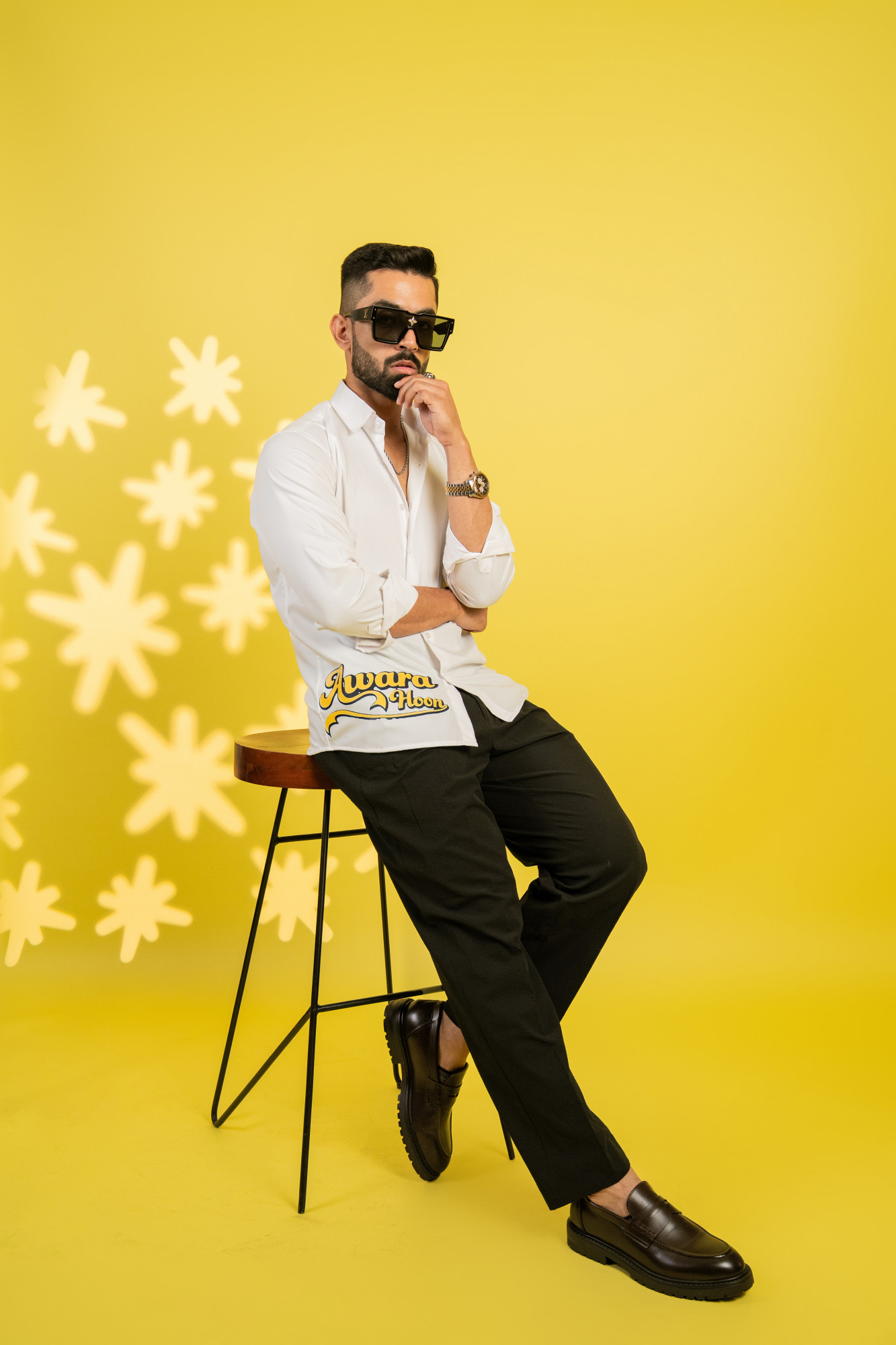 Awara Print Shirt In White