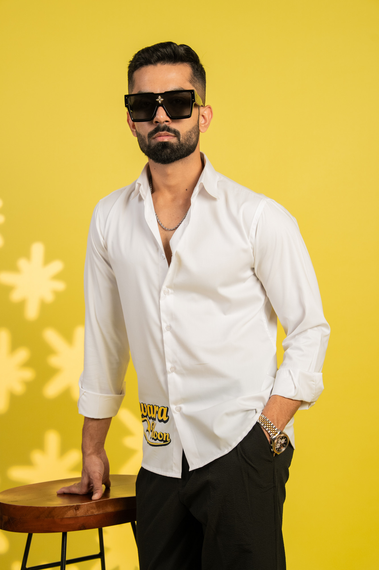 Awara Print Shirt In White