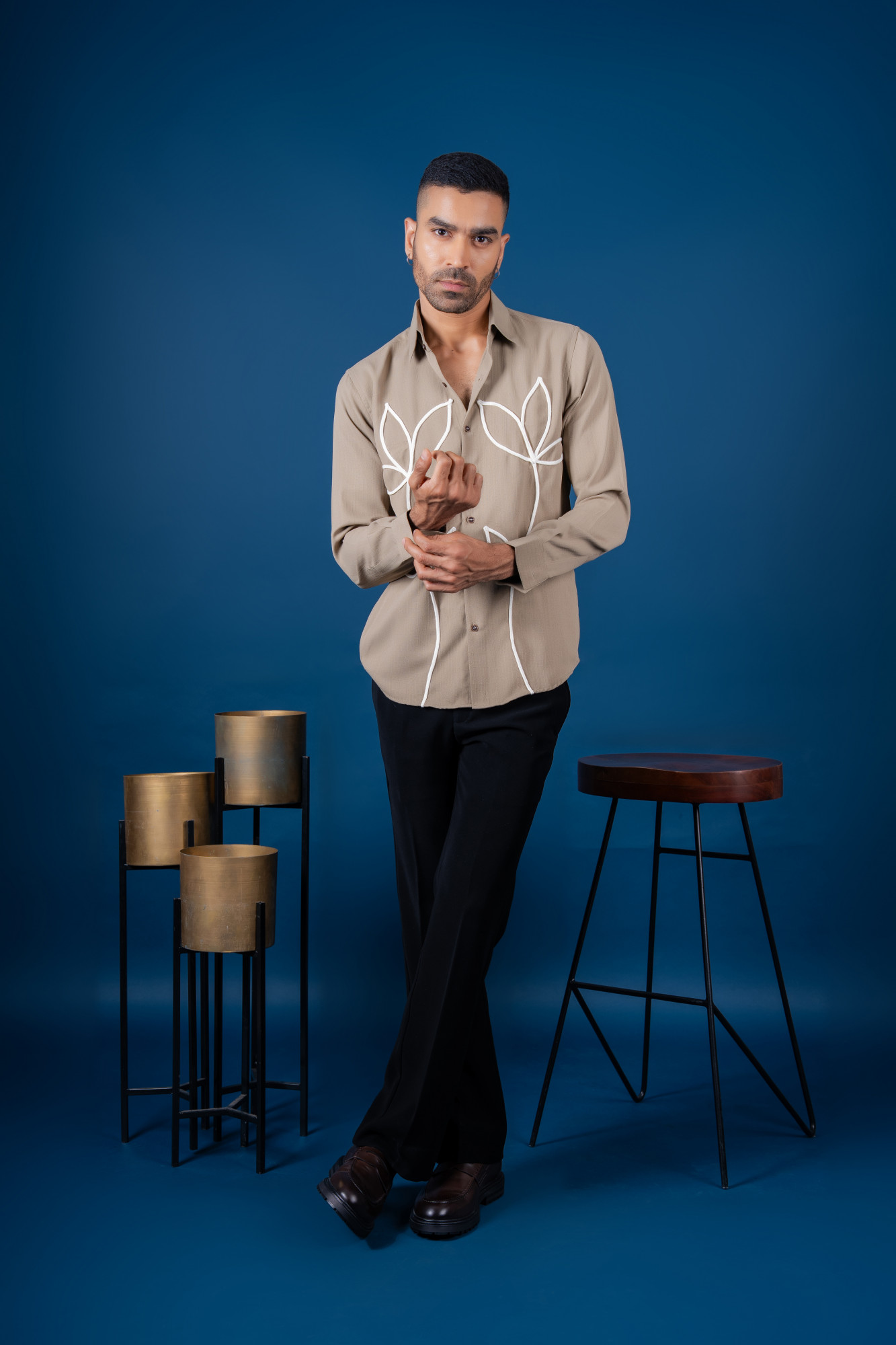 Flower Guise Shirt In Beige