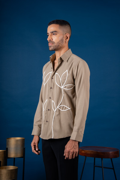 Flower Guise Shirt In Beige