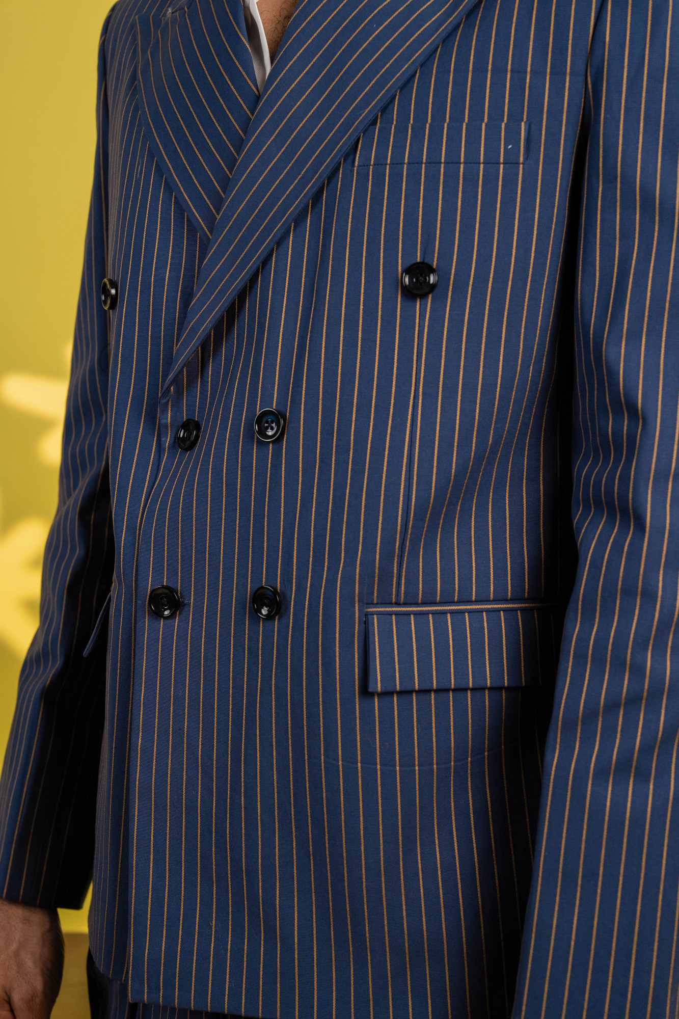 Tailored Fit Striped Blazer In Blue