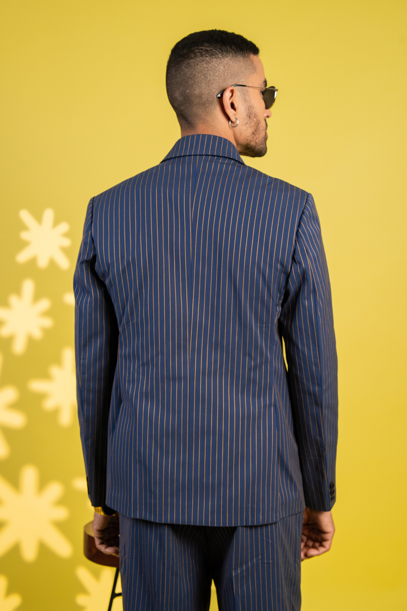 Tailored Fit Striped Blazer In Blue