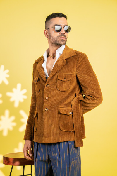 Corduroy Bush Coat In Brown