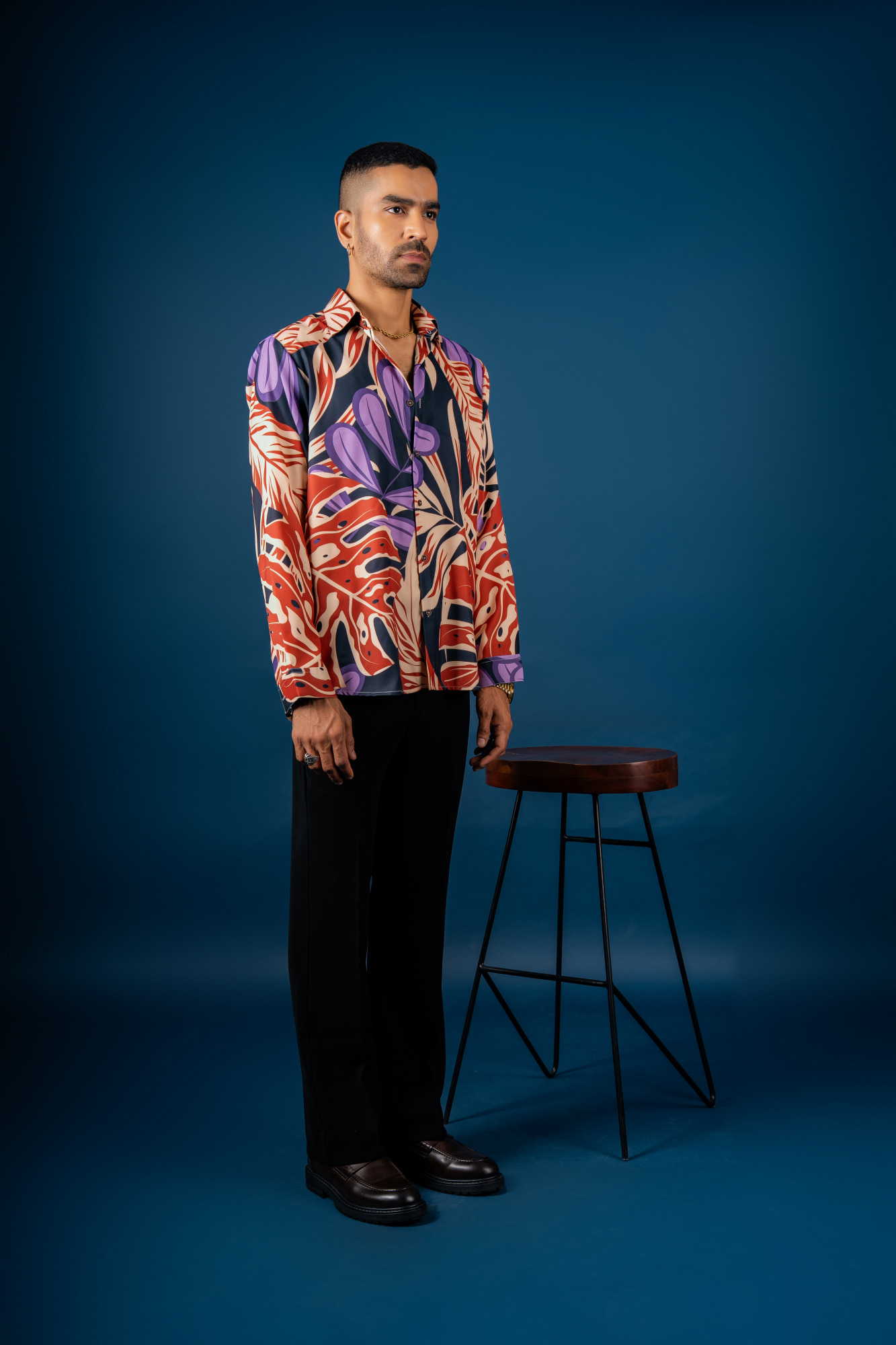 Multicolor Leaf Printed Shirt