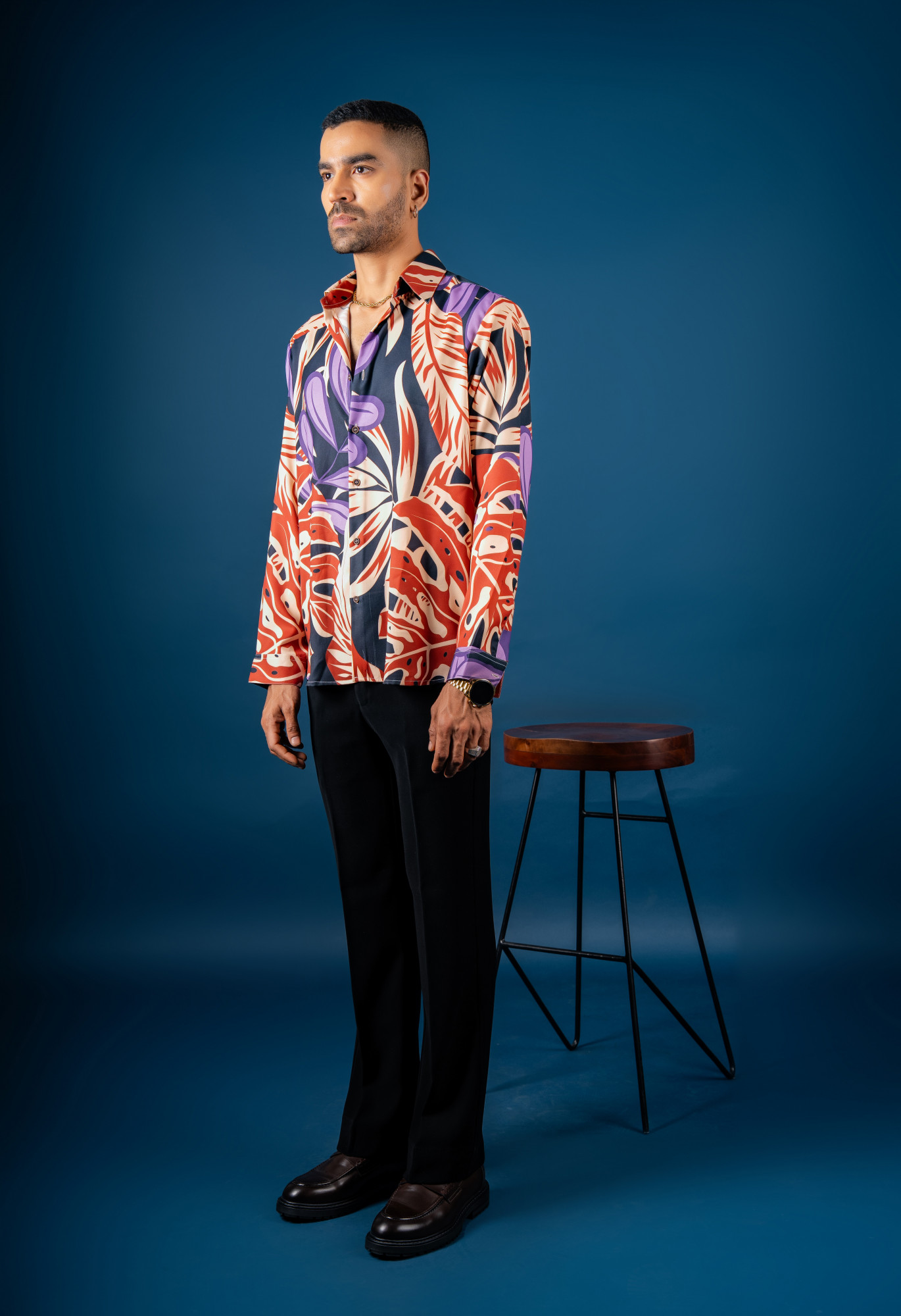 Multicolor Leaf Printed Shirt