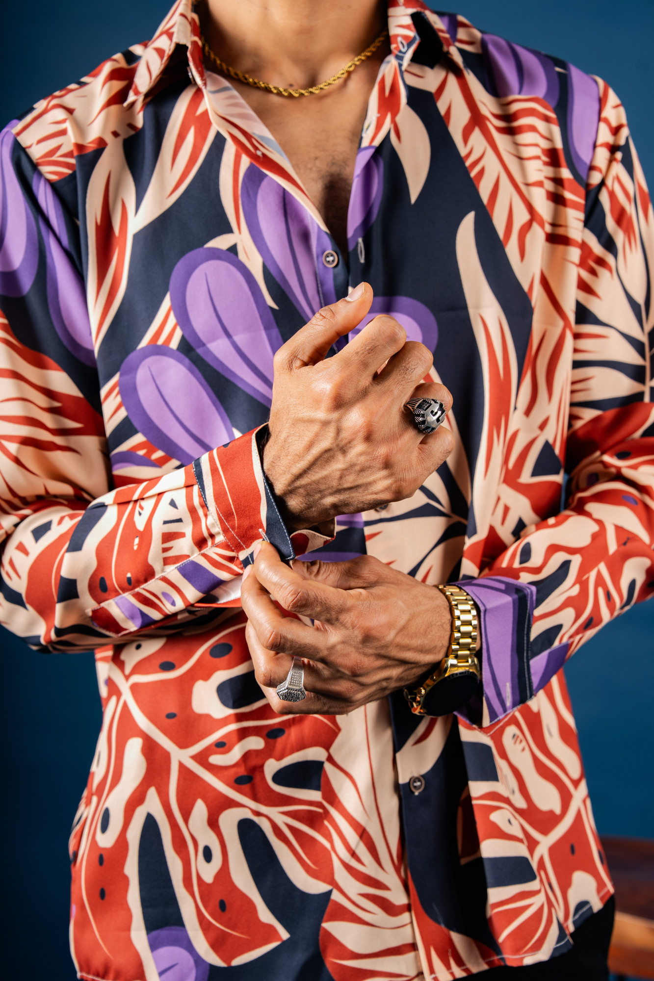 Multicolor Leaf Printed Shirt