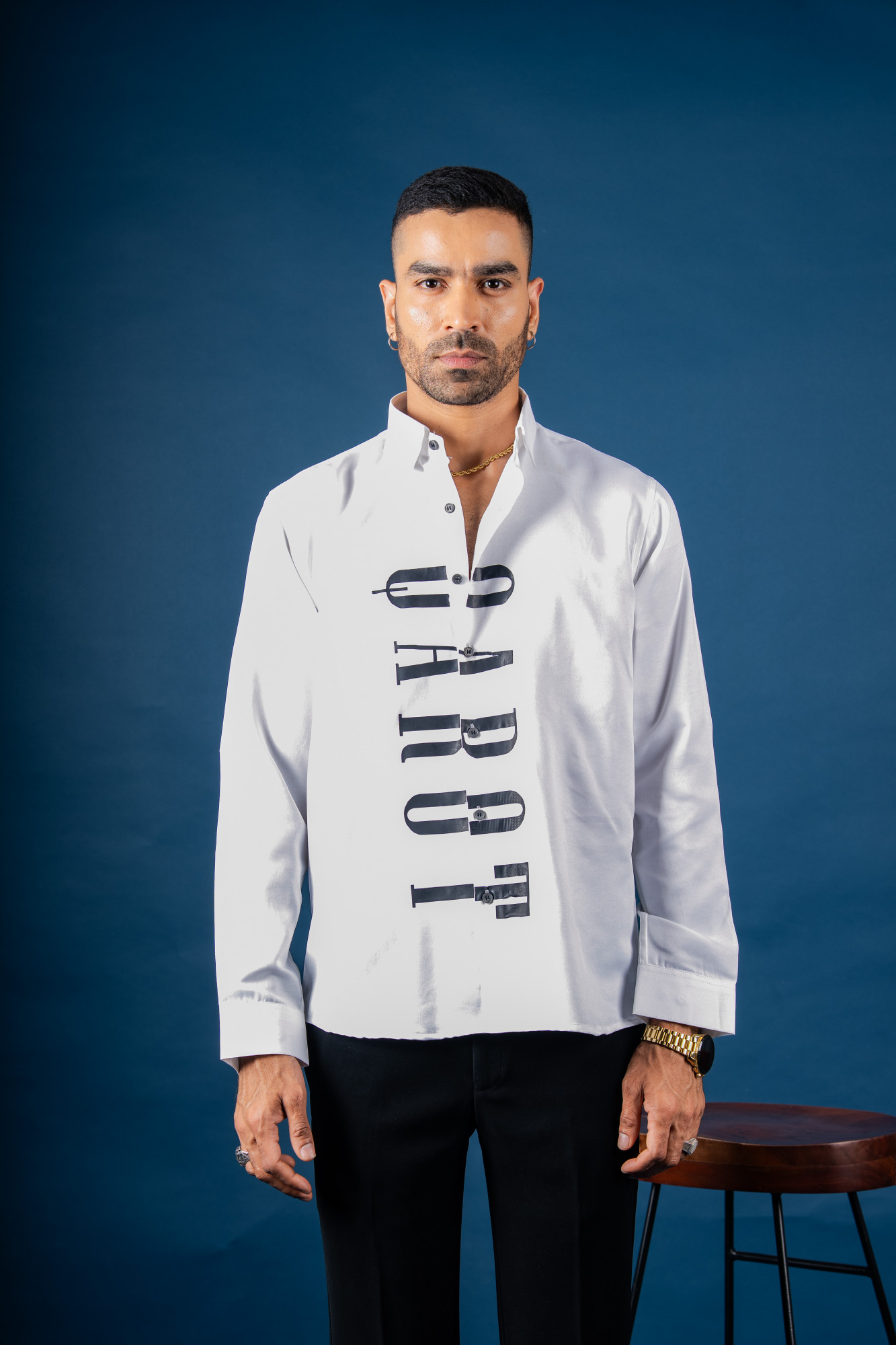 Qarot Print Shirt In White