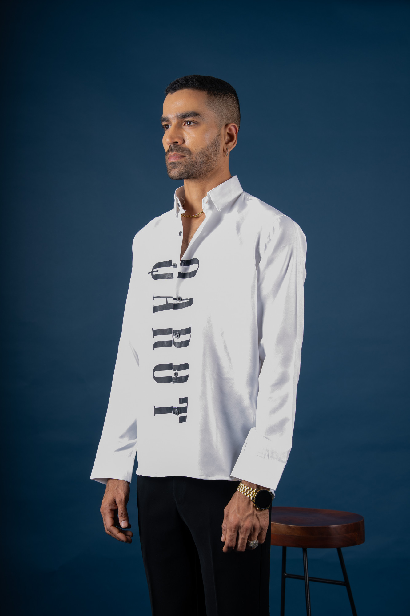 Qarot Print Shirt In White