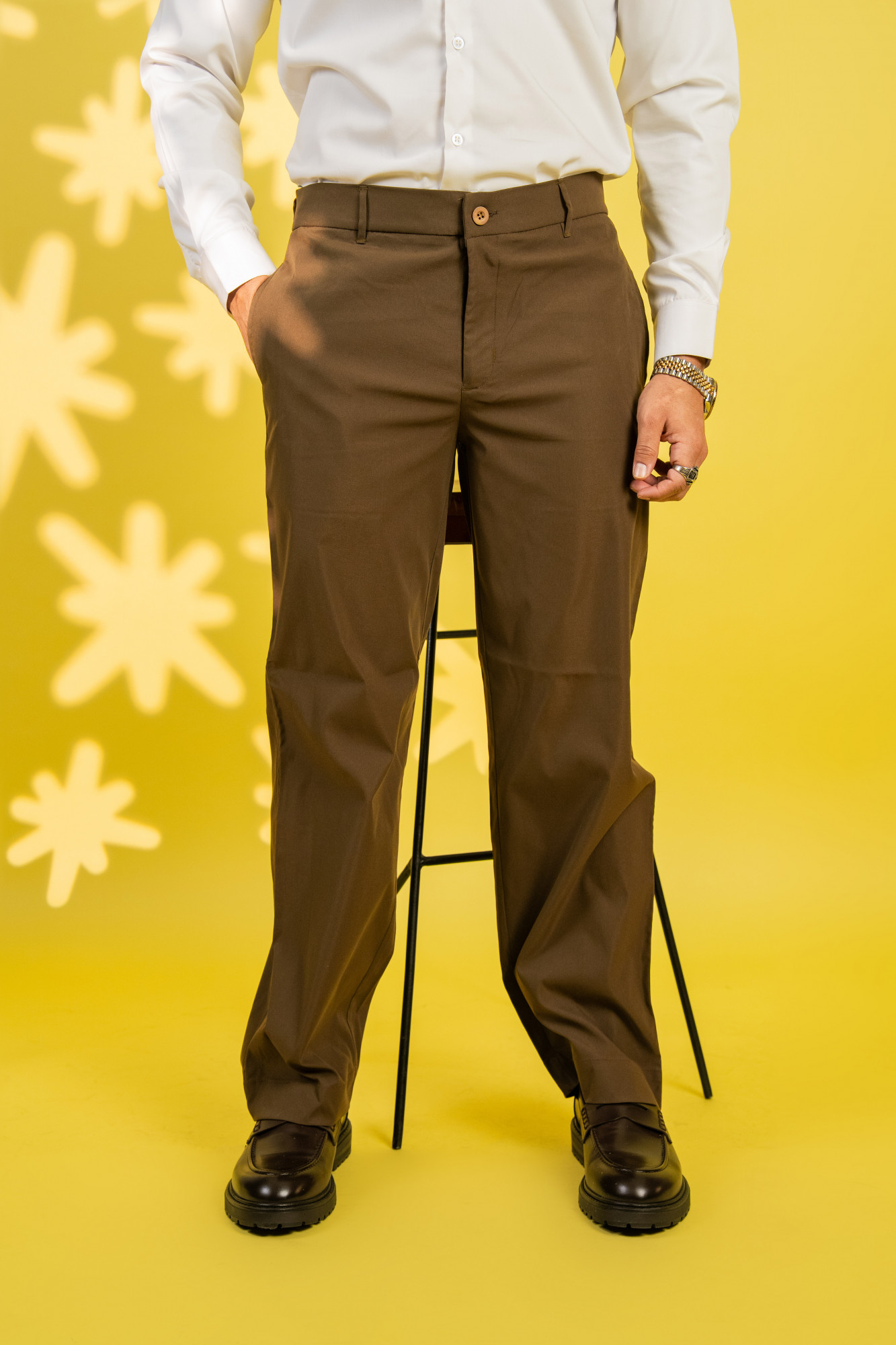 Wide Leg pants Korean In Brown