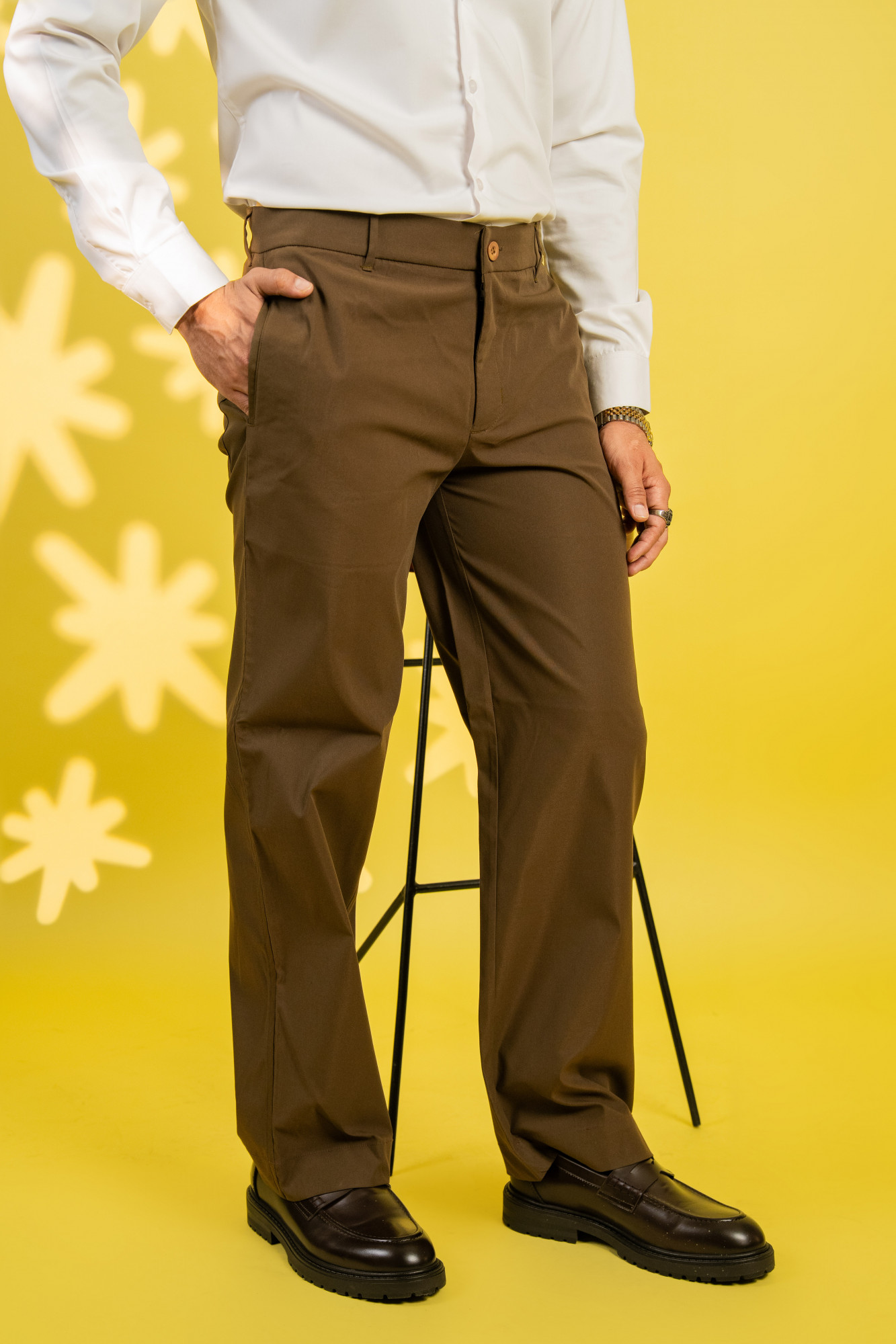 Wide Leg pants Korean In Brown