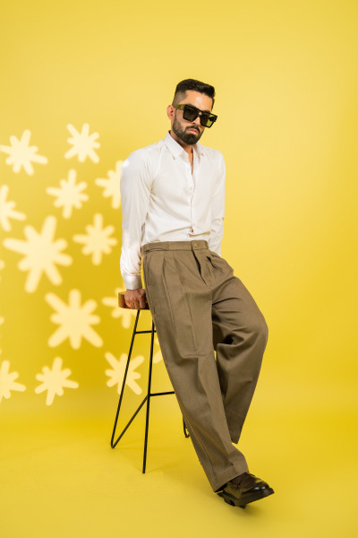 Teriwool Korean Pants In Brown
