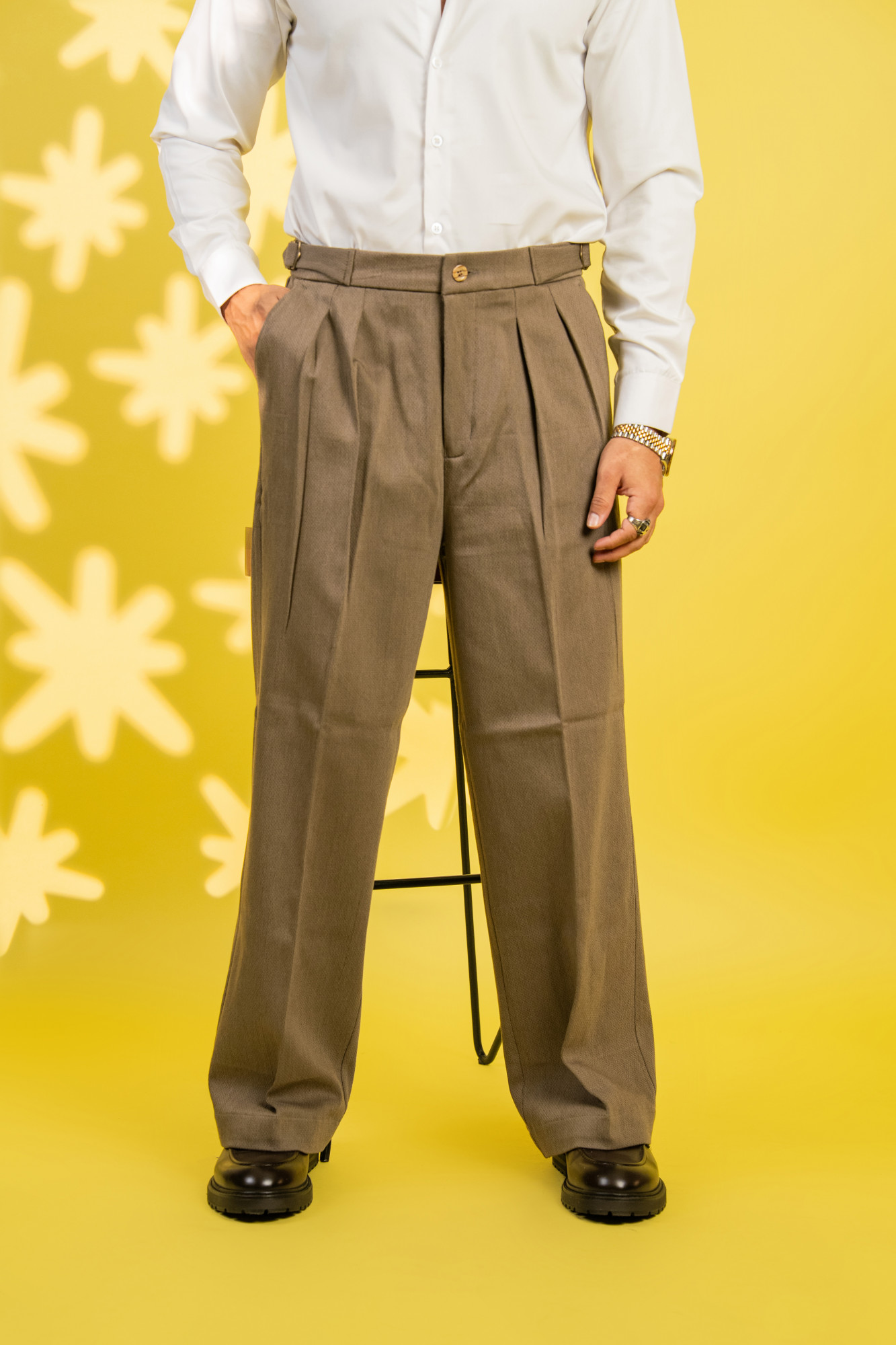 Teriwool Korean Pants In Brown