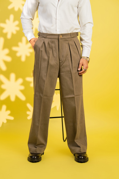 Teriwool Korean Pants In Brown