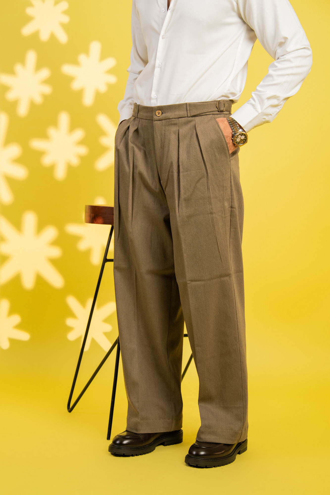 Teriwool Korean Pants In Brown